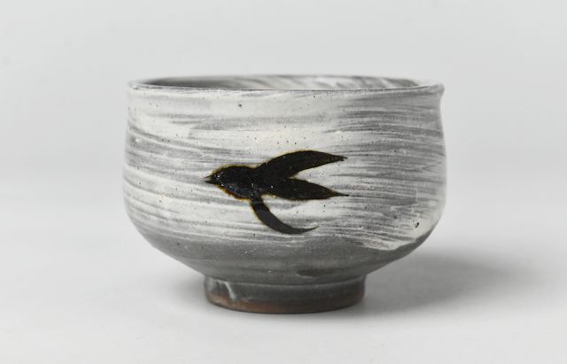 水垣千悦 28 刷毛目鉄絵コロ呑み 鳥