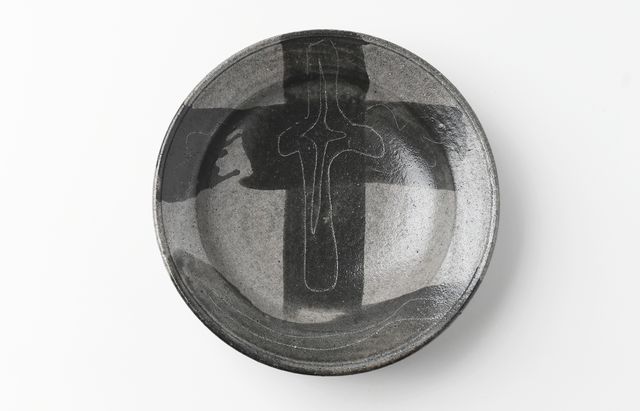 山田隆太郎 35A　鉄絵リム皿