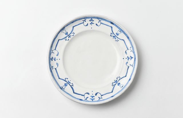 安部太一 7D 白釉色絵リム皿小
