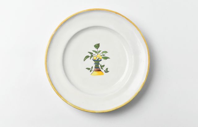 安部太一 8A 白釉色絵リム皿大