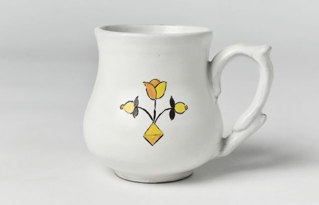 安部太一 26A 白釉色絵マグカップ小丸型