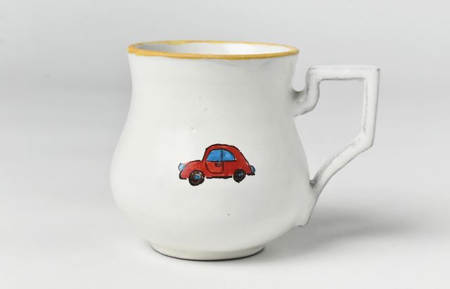 安部太一 26D 白釉色絵マグカップ小丸型