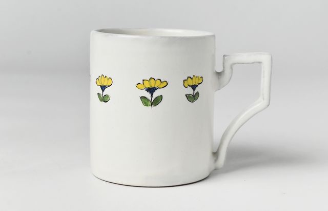 安部太一 27B 白釉色絵マグカップ大筒型