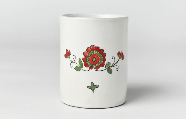 安部太一 29A 白釉色絵カップ筒型