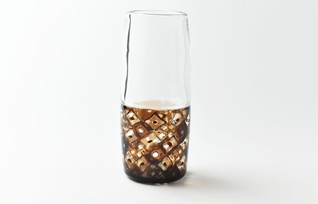 みずのみさ 8 モザイク花器（茶）