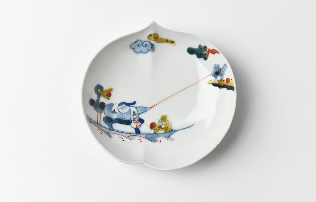 中荒江道子 桃型桃太郎皿