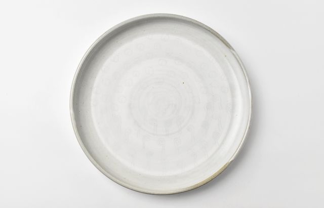 松本優樹 3 もみ灰釉尺皿（絵）