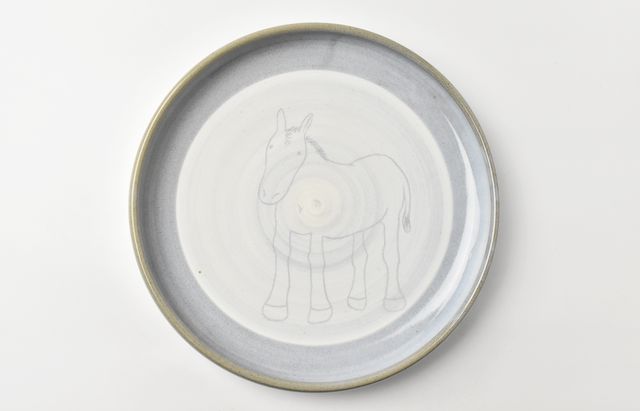 松本優樹 5 もみ灰釉尺皿（絵）