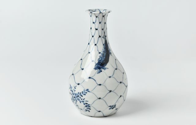 廣野俊彦 60 染付魚藻海老網文徳利