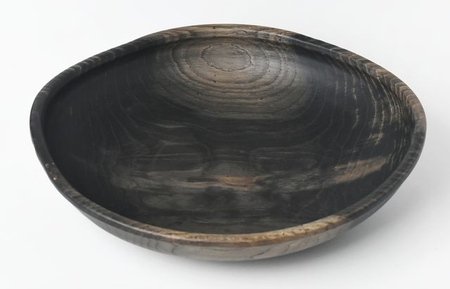 iiDA Woodturning 23C　サラダボウル なら（鉄媒染）/ウレタン（飯田慎一）