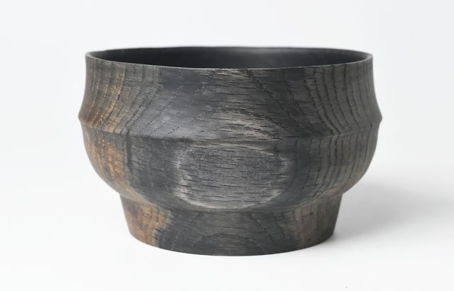 iiDA Woodturning 5B　丼 なら（鉄媒染）/ウレタン（飯田康恵）