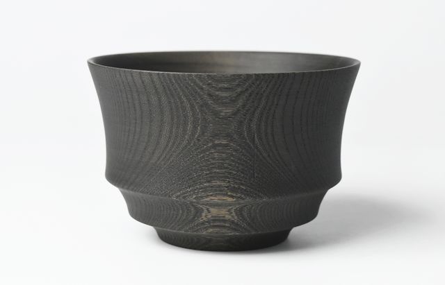 iiDA Woodturning 1AJ　椀 ケヤキ（鉄媒染）/ウレタン（飯田康恵）