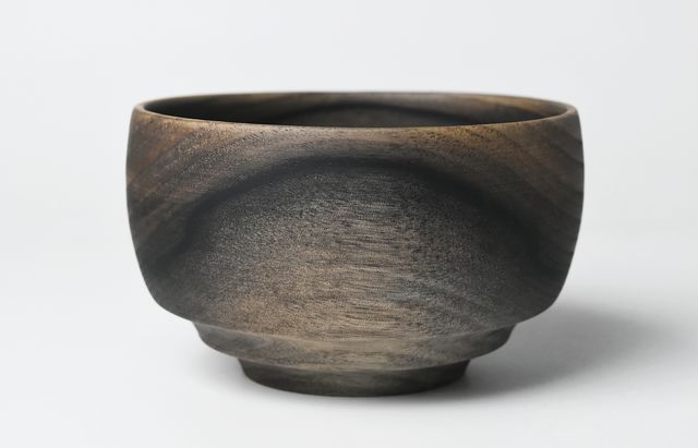iiDA Woodturning 3F　椀 アブラギリ（鉄媒染）/ウレタン（飯田康恵）