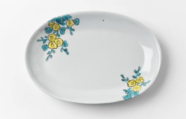 九谷青窯 93 色絵楕円皿