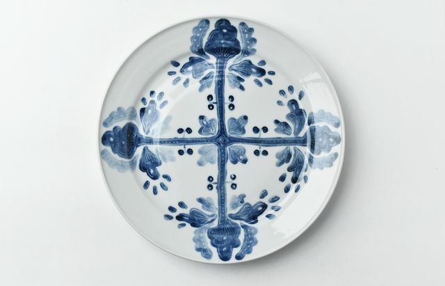 九谷青窯 115 染付文様9寸皿