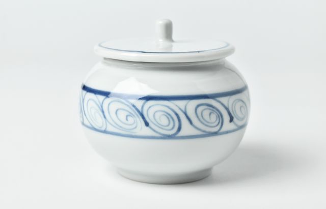 九谷青窯 193B 蓋物 帯うず巻