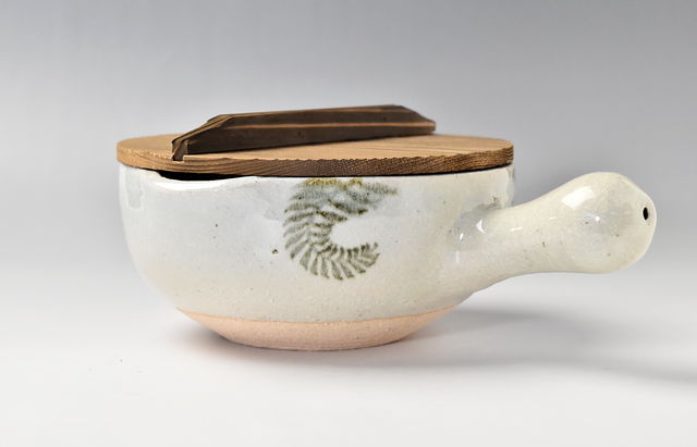 伊賀焼土楽 片手鍋（大）木蓋付