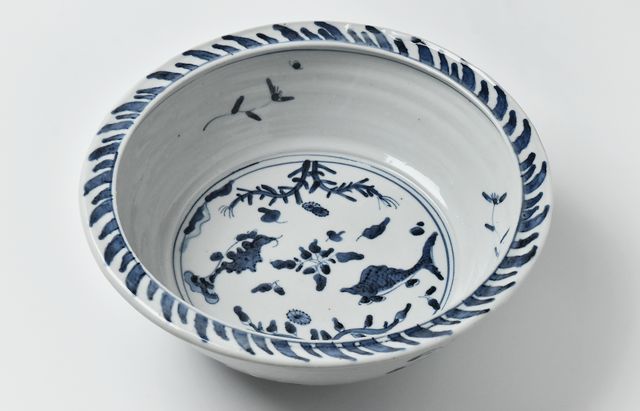 北野敏一（犀ノ音窯） 双魚図大鉢