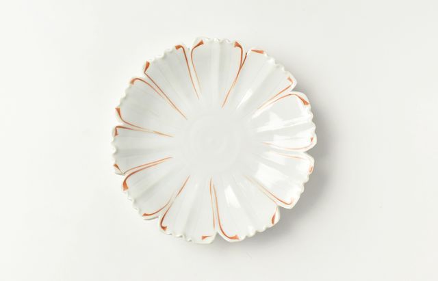 ほたる窯 赤絵コスモス皿【H】