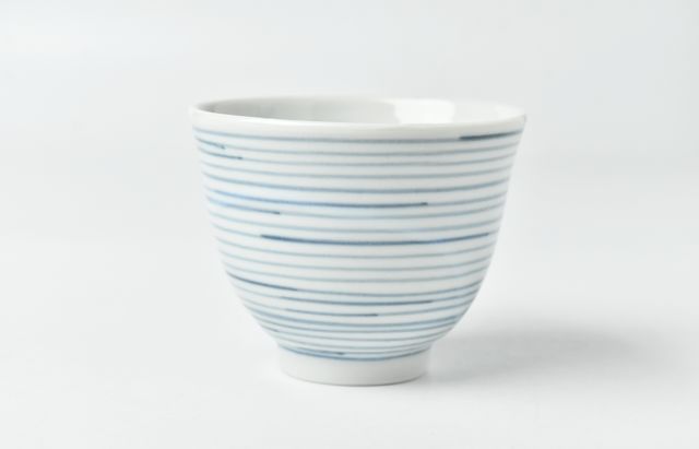ほたる窯 千段線煎茶碗