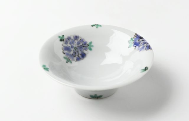 堀畑蘭 17　4寸小鉢 色絵紫菊　