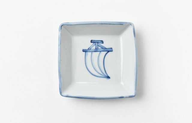 花田 角小皿 帆掛け