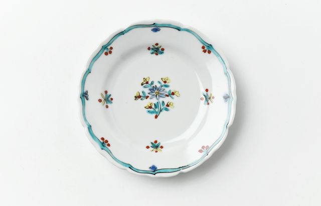 横井佳乃 4 4寸輸花皿 色絵 花束