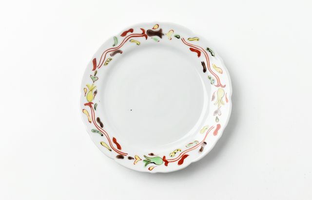 横井佳乃 11 5寸輸花皿 色絵 うねり百合