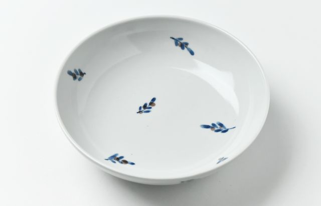 高原真由美 14 6寸鉢 色絵若葉