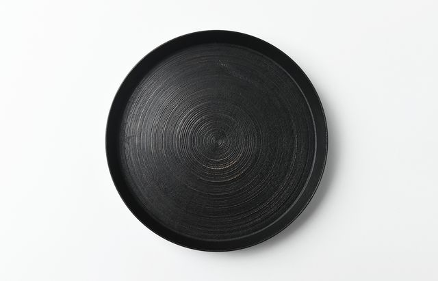 後藤睦 4　アングルプレート6寸 黒漆（カバ）