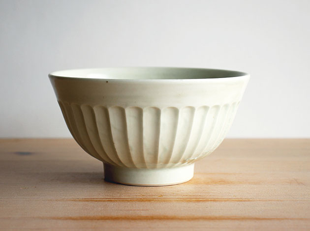 阿部春弥・みか　白磁太しのぎ小どんぶり