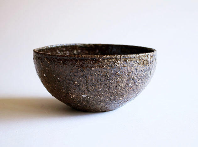 安達健　長石釉4.5寸深丸碗