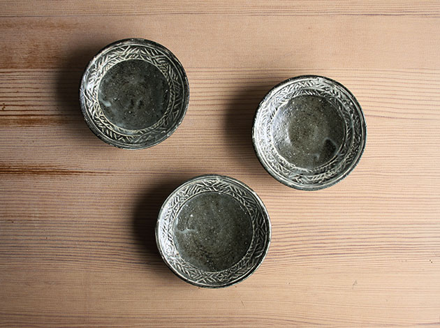 福永芳治　三島豆皿