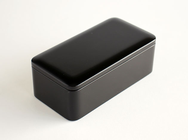 小林慎二　隅丸弁当箱一段　黒