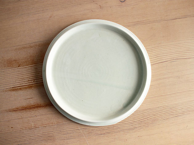 阿部春弥　白磁プレート　21cm
