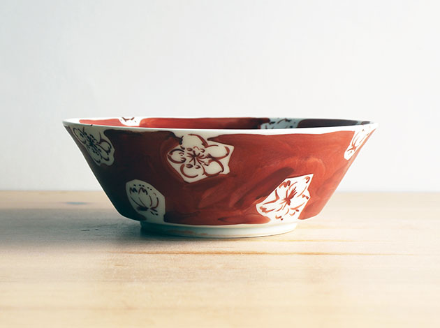 古川桜　赤地蝋梅梅桃6寸鉢