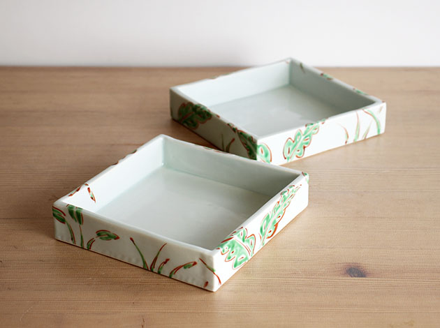 古川桜 草木正方箱鉢