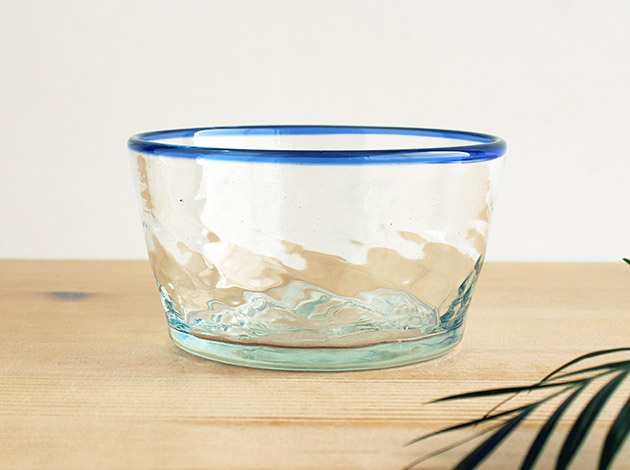 ポロニア　クリスタルガラス　切子　フルーツ盛鉢　大鉢　ポーランド製　果物盛鉢 大正ロマン青切子鉢 肉厚カットガラス紺輪花