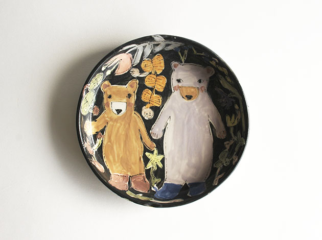 大隈美佳　黒地ドラ鉢