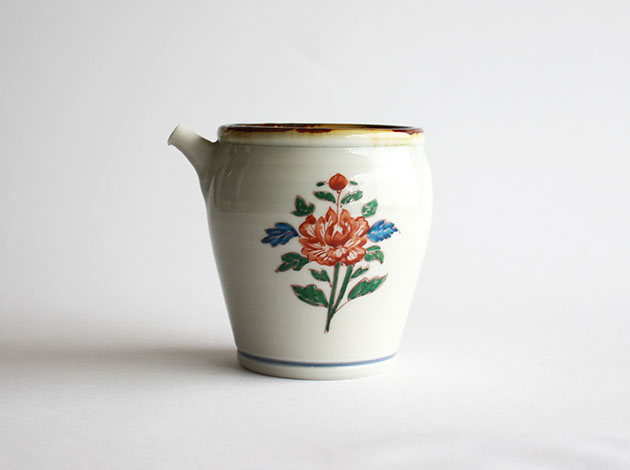 志村和晃　色絵牡丹文注器