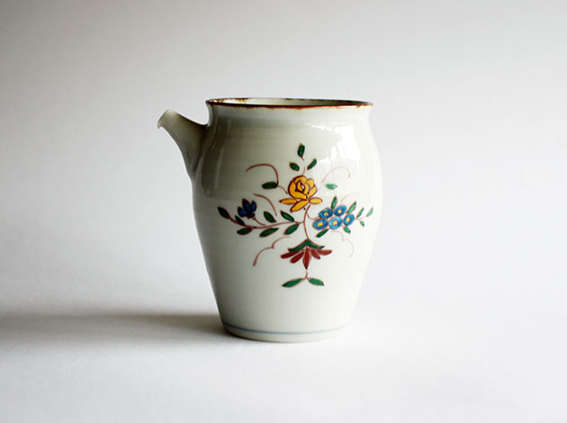 志村和晃　色絵バラ文注器