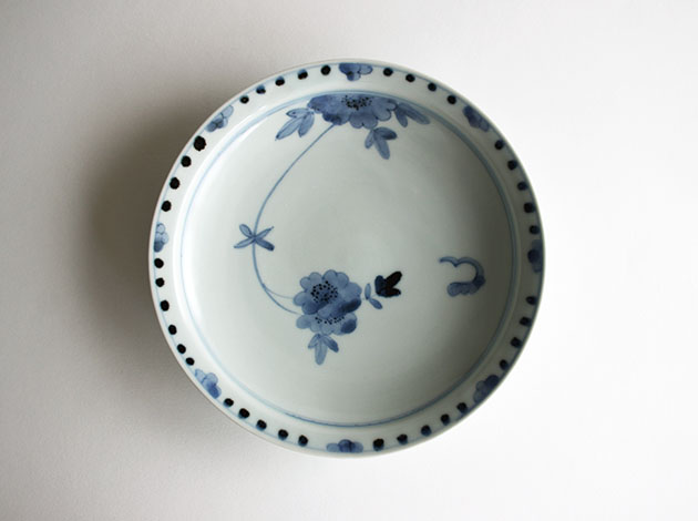 清水なお子　枝垂桜文7寸皿