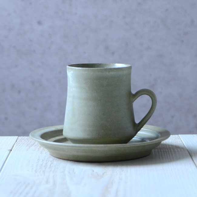 翠釉カップ&ソーサー 作家「見野大介」