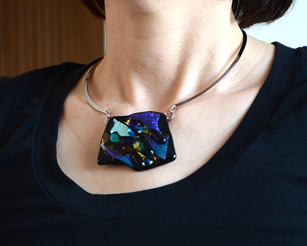 とんぼ玉 ハンドメイドネックレス 作家「原久子」