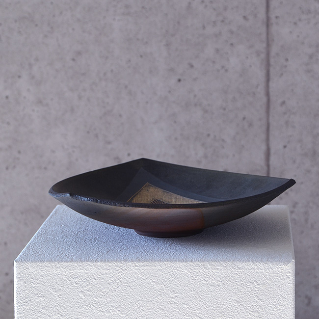 丹波灰釉網目文鉢　作家「市野英一」