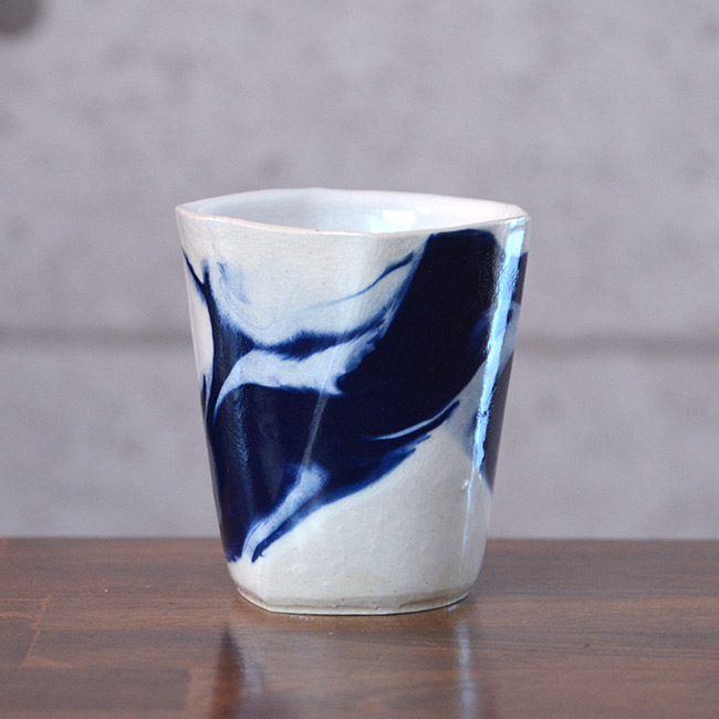 彩墨流カップ　作家「瀬津純司」