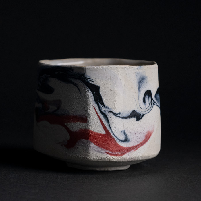 和食器 | 彩墨流扇板皿（JS-728） 作家「瀬津純司」 