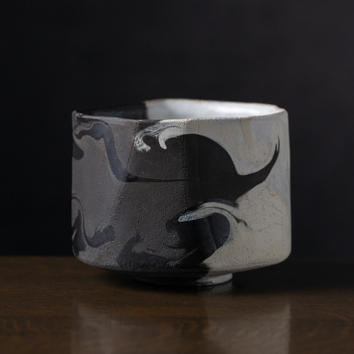 共箱付】彩墨流花器（JS-627） 作家「瀬津純司」