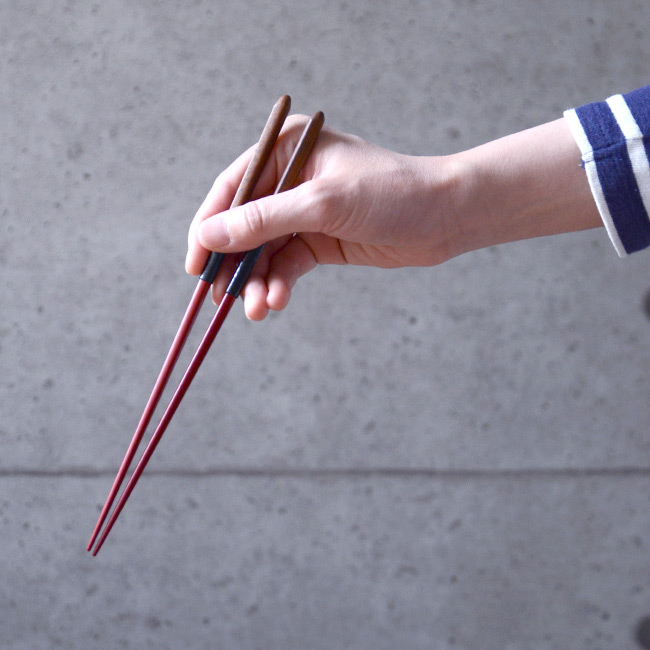紐の漆箸(赤)　作家「野口健」 