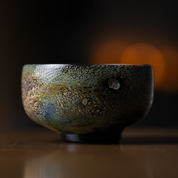 ガラス　抹茶碗　岸本耕平